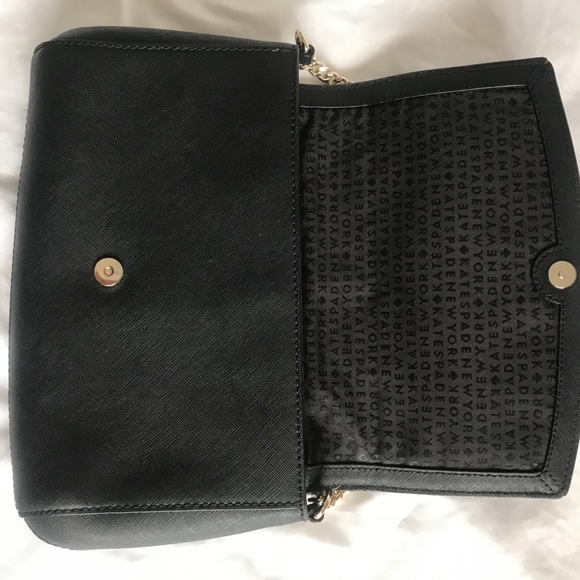 SOLD ** Kate Spade Purse Black Leather Mini Bag - Picture 5 of 7